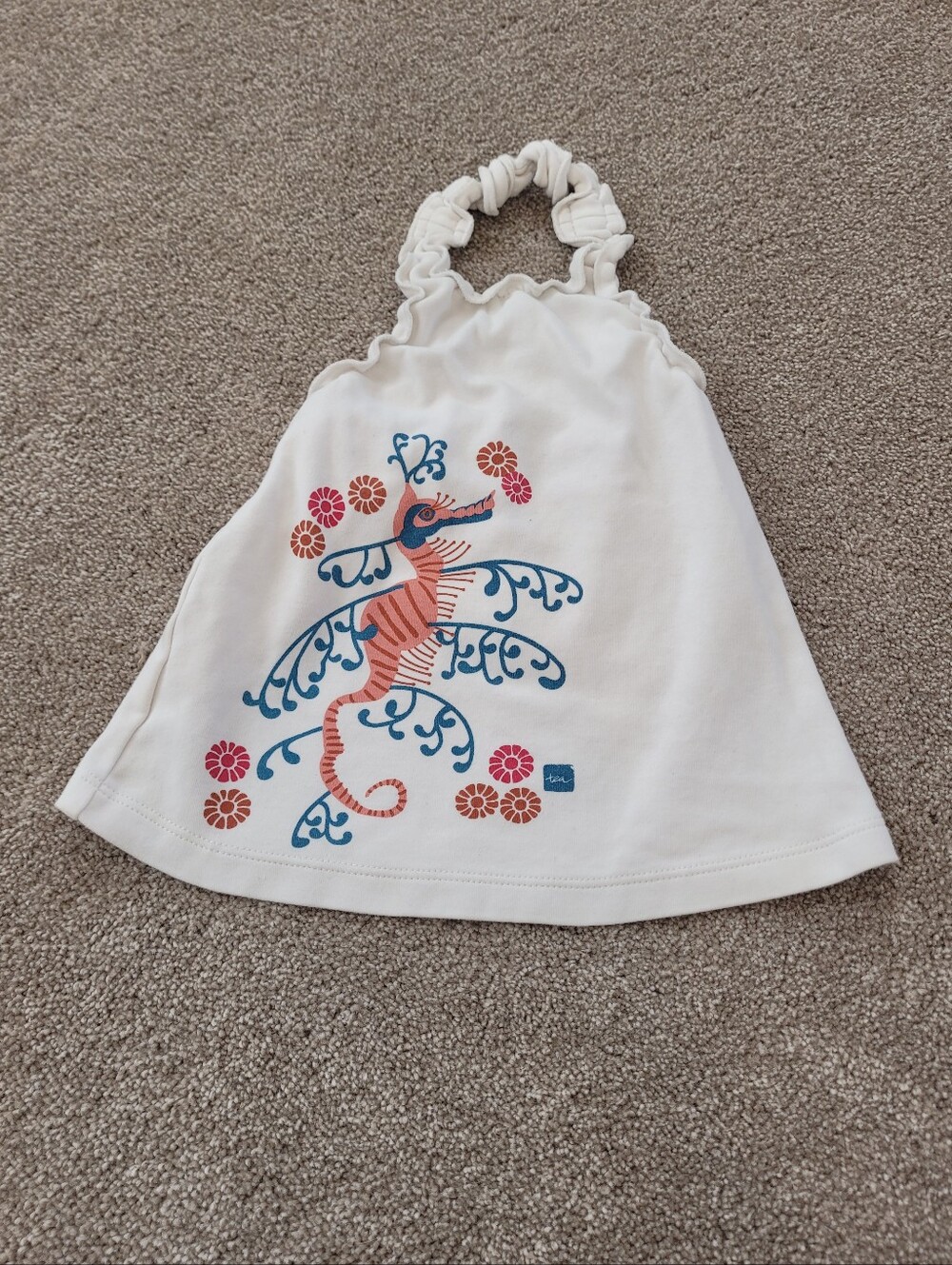 Tea Collection Baby Girl Sea Horse Haulter Top Shirt Size 2